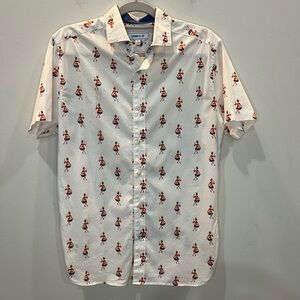 Crown & Ivy Men's Button Up Shirt Size Small Flamenco Dancer Novelty Print White